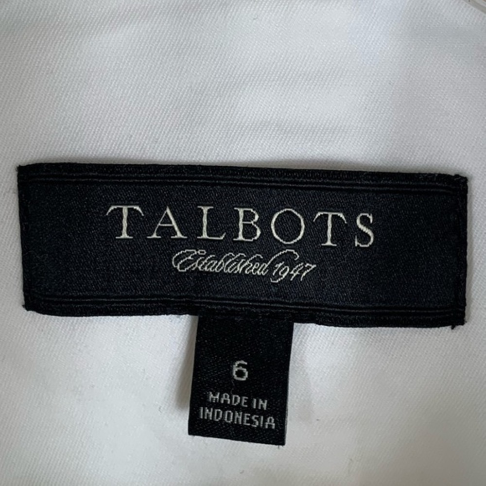 Talbots White Preppy Minimalist Button Front Jacket Blazer Coat Classic Chic 6 - Picture 7 of 8